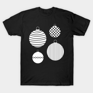 White Christmas Baubles T-Shirt